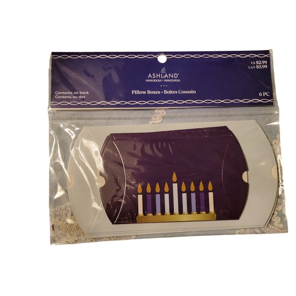 Hanukkah Pillow Boxes Set Of 6 By Ashland With Candle Design For Gifting & Celeb